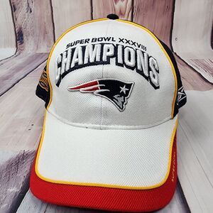 New England‎ Patriots 3-peat NFL SuperBowl XXXVIII Champ Cap Hat Equipment Adj